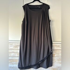 🖤 Scarlett Black Sequin Trim Asymmetrical Dress 22W